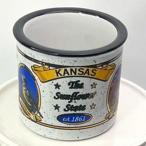 Liquid Logic Kansas The Sunflower State 1861 Souvenir Coffee mug Ceramic Speckle